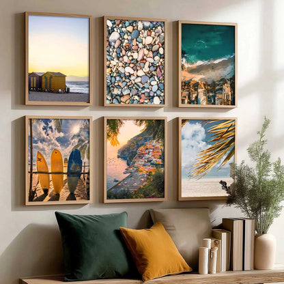 Travel Inspired Framed Posters for Home and Office Wall Decor - Posters for Travel Lovers - Set of 6 by Kotart store