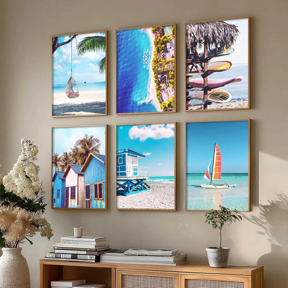 Travel Inspired Framed Posters for Home and Office Wall Decor - Posters for Travel Lovers - Set of 6 by Kotart store