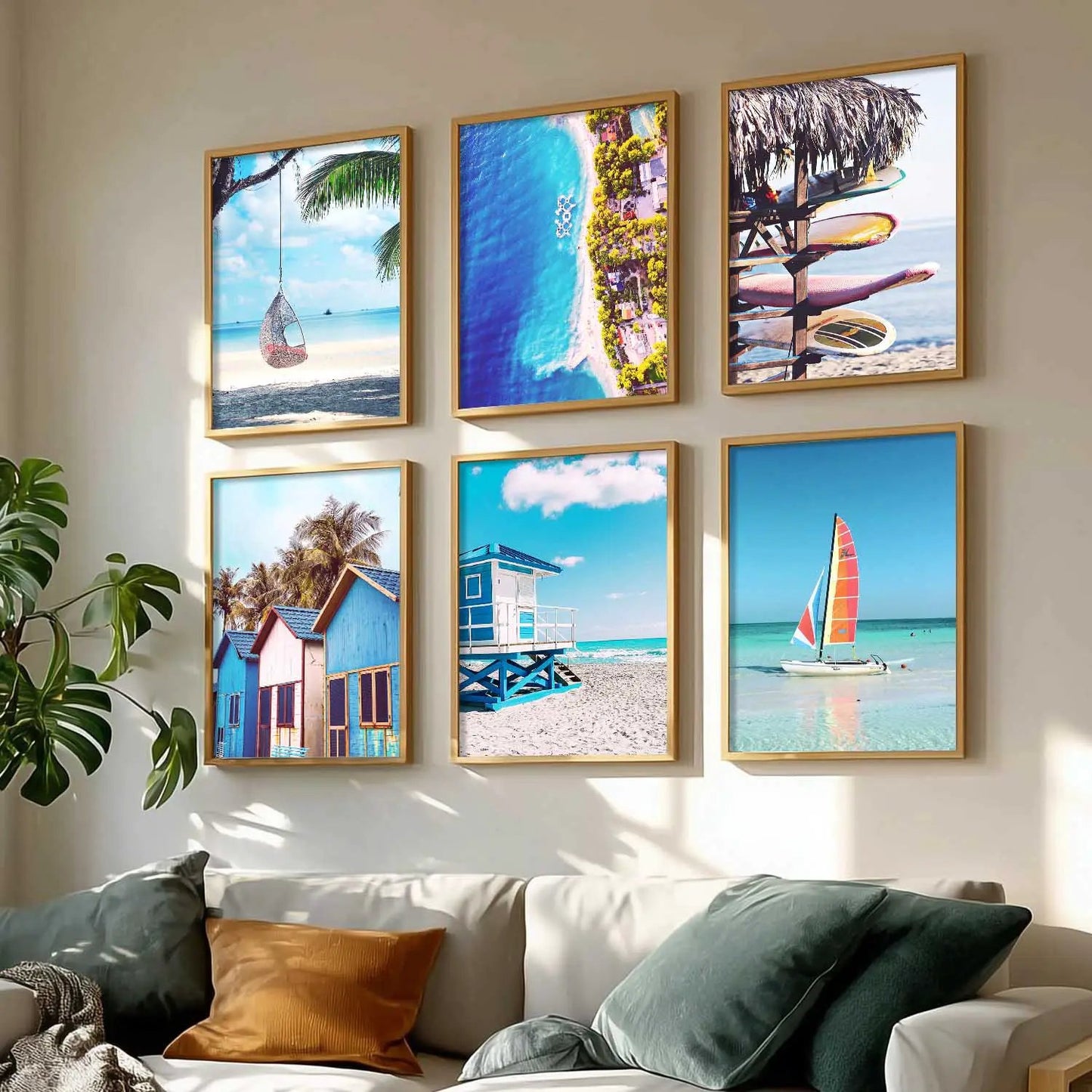 Travel Inspired Framed Posters for Home and Office Wall Decor - Posters for Travel Lovers - Set of 6 by Kotart store