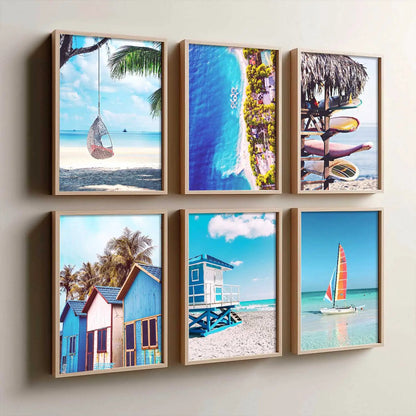 Travel Inspired Framed Posters for Home and Office Wall Decor - Posters for Travel Lovers - Set of 6 by Kotart store