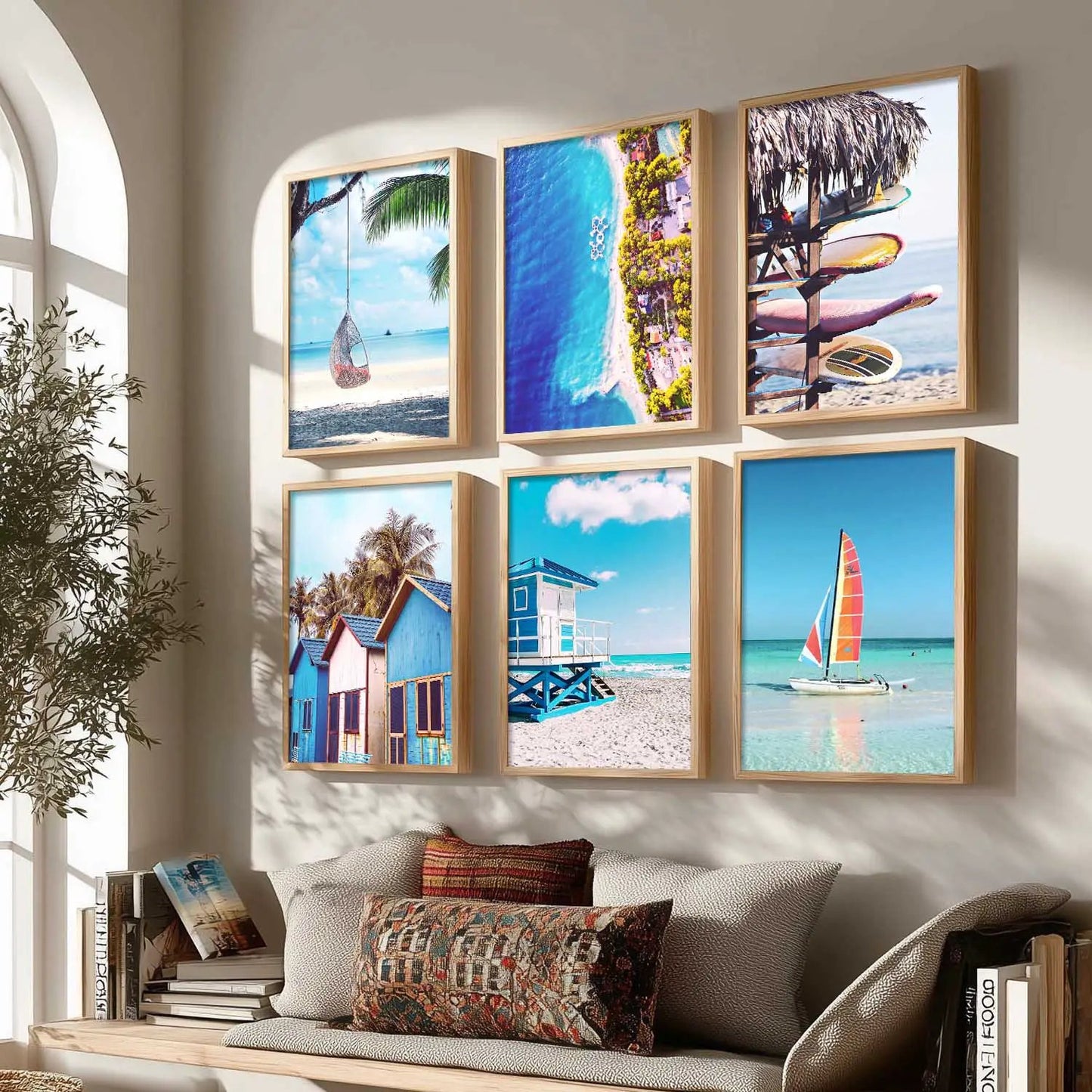 Travel Inspired Framed Posters for Home and Office Wall Decor - Posters for Travel Lovers - Set of 6 by Kotart store