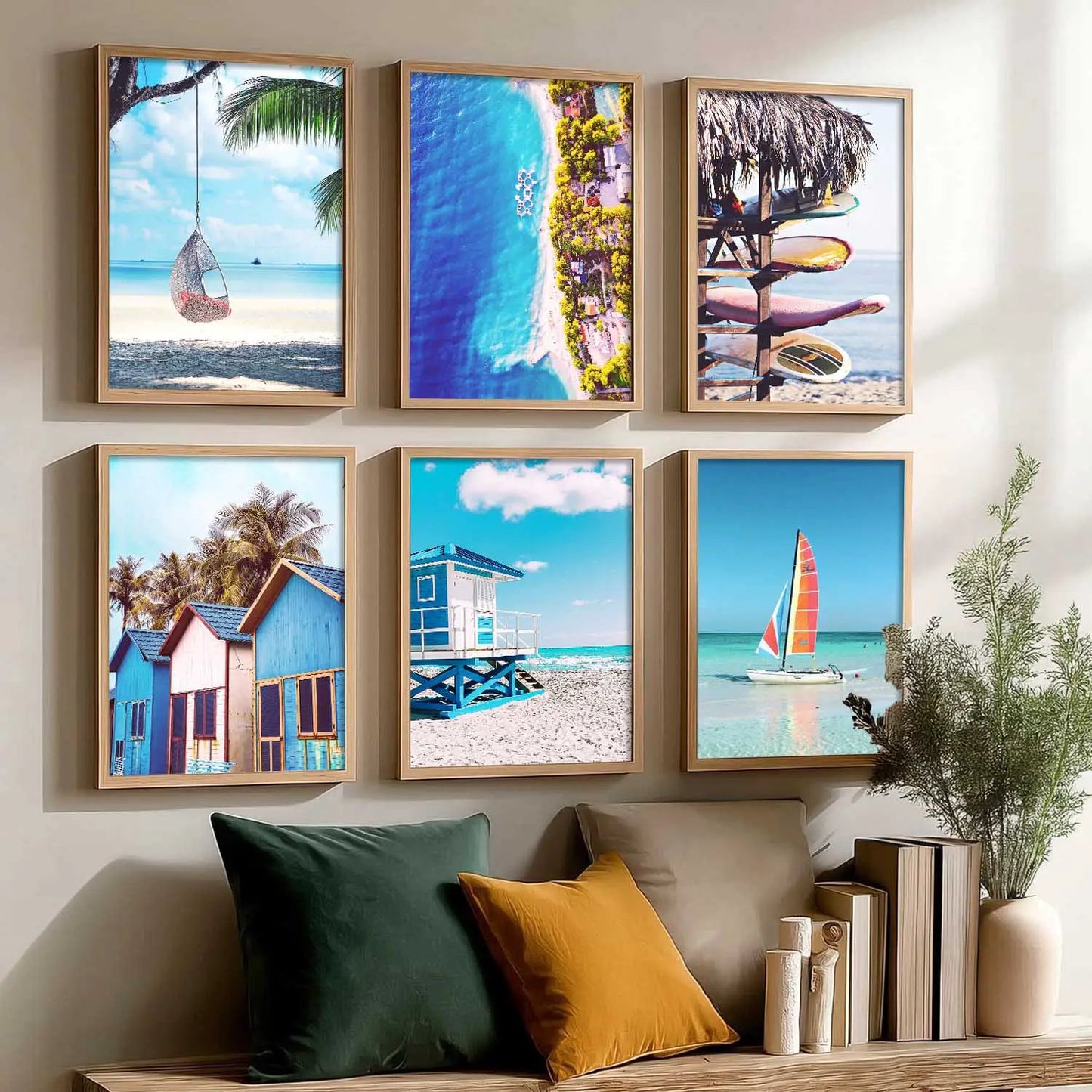 Travel Inspired Framed Posters for Home and Office Wall Decor - Posters for Travel Lovers - Set of 6 by Kotart store