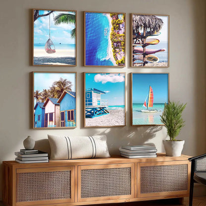 Travel Inspired Framed Posters for Home and Office Wall Decor - Posters for Travel Lovers - Set of 6 by Kotart store