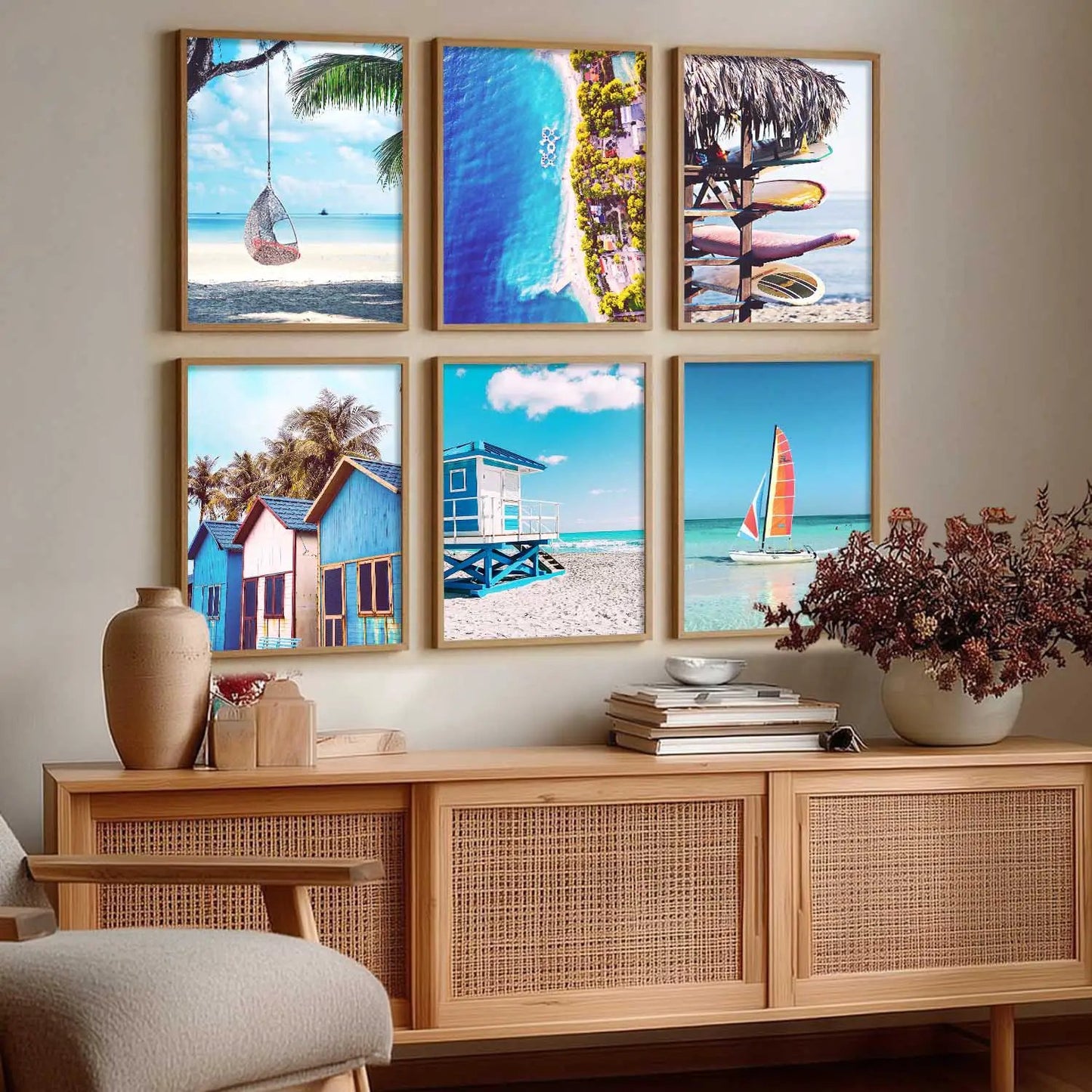 Travel Inspired Framed Posters for Home and Office Wall Decor - Posters for Travel Lovers - Set of 6 by Kotart store