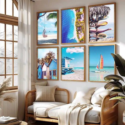 Travel Inspired Framed Posters for Home and Office Wall Decor - Posters for Travel Lovers - Set of 6 by Kotart store