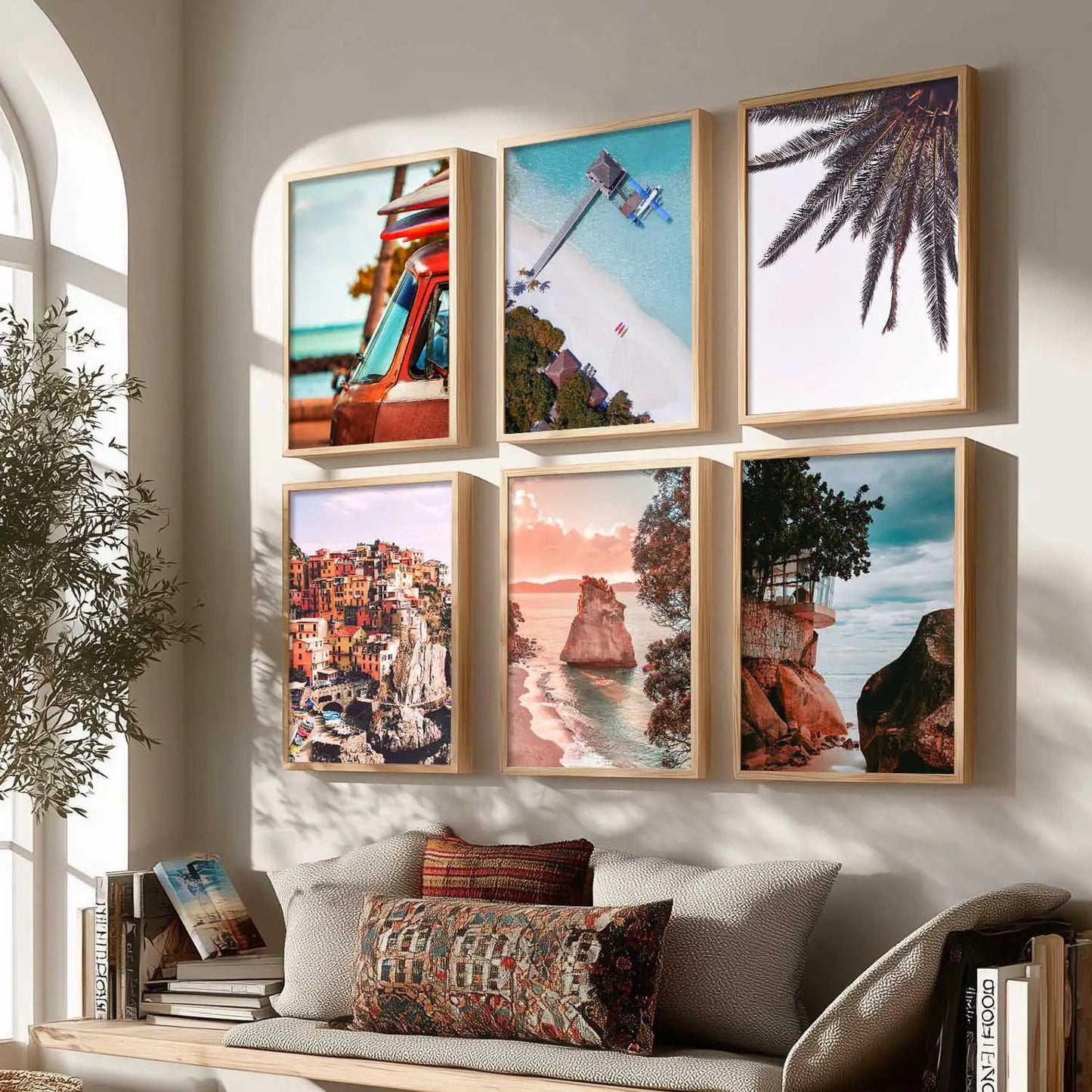 Travel Inspired Framed Posters for Home and Office Wall Decor - Posters for Travel Lovers - Set of 6 by Kotart store