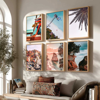 Travel Inspired Framed Posters for Home and Office Wall Decor - Posters for Travel Lovers - Set of 6 by Kotart store