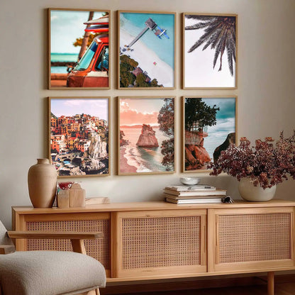 Travel Inspired Framed Posters for Home and Office Wall Decor - Posters for Travel Lovers - Set of 6 by Kotart store