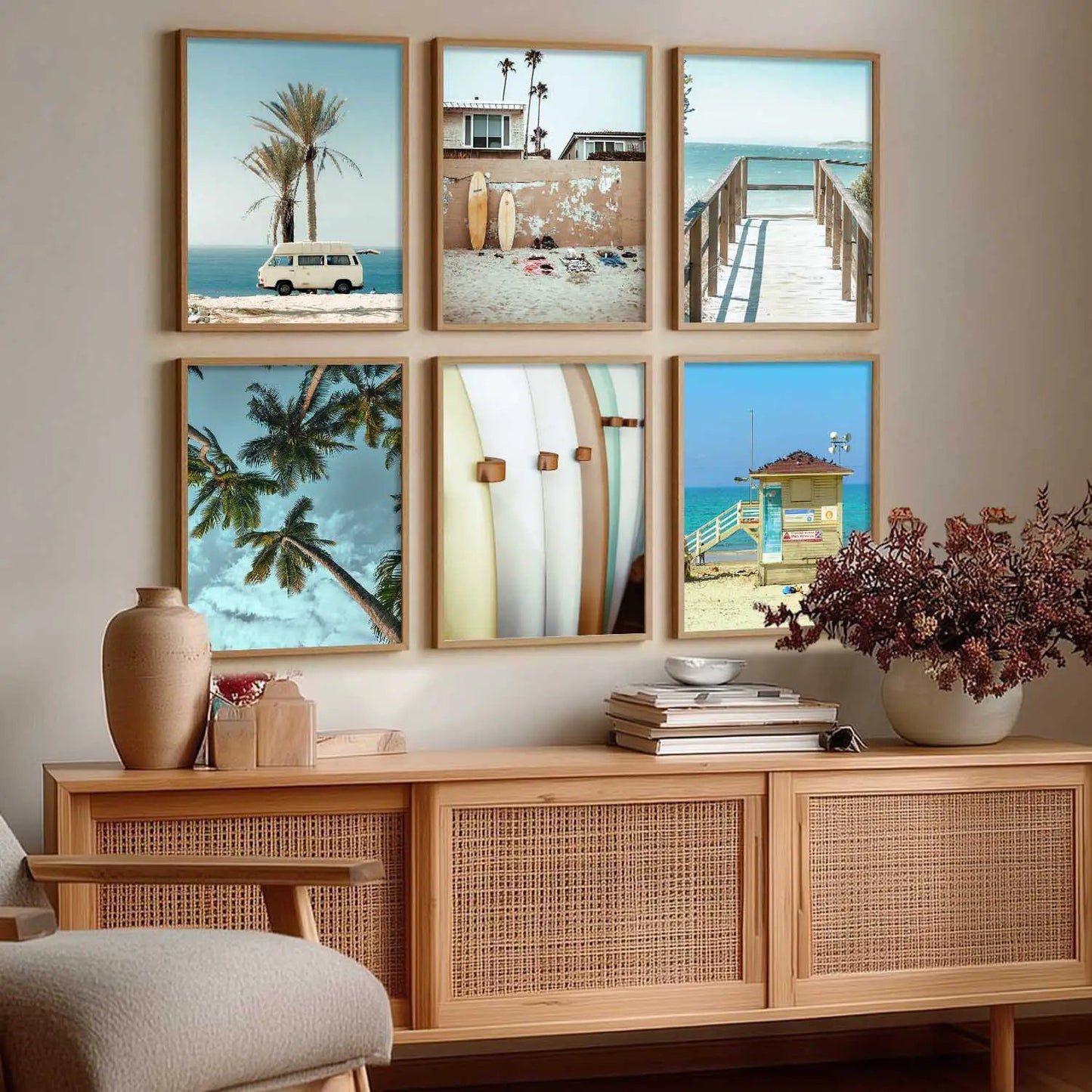 Travel Inspired Framed Posters for Home and Office Wall Decor - Posters for Travel Lovers - Set of 6 by Kotart store