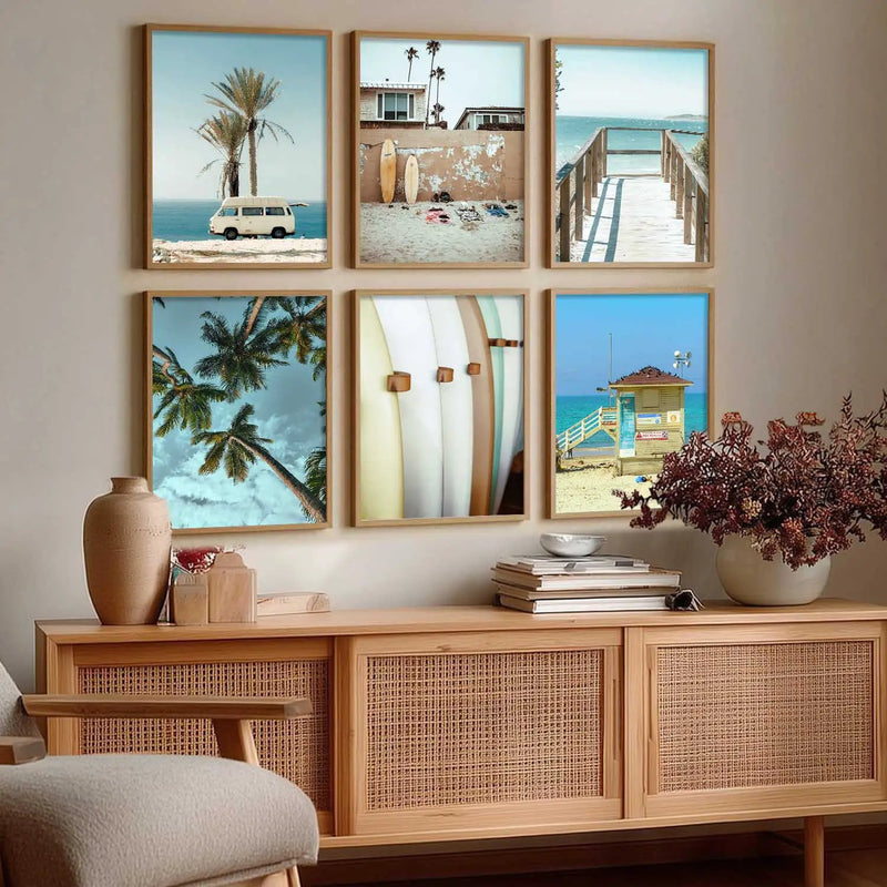 Travel Inspired Framed Posters for Home and Office Wall Decor - Posters for Travel Lovers - Set of 6