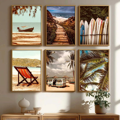 Travel Inspired Framed Posters for Home and Office Wall Decor - Posters for Travel Lovers - Set of 6