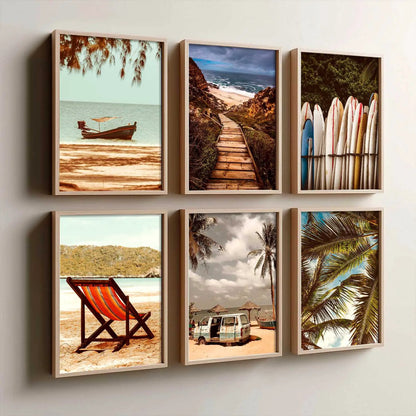 Travel Inspired Framed Posters for Home and Office Wall Decor - Posters for Travel Lovers - Set of 6