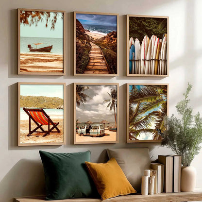 Travel Inspired Framed Posters for Home and Office Wall Decor - Posters for Travel Lovers - Set of 6