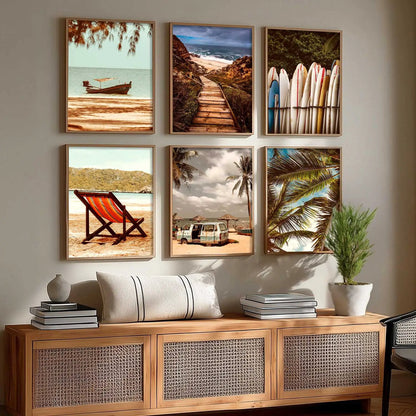 Travel Inspired Framed Posters for Home and Office Wall Decor - Posters for Travel Lovers - Set of 6