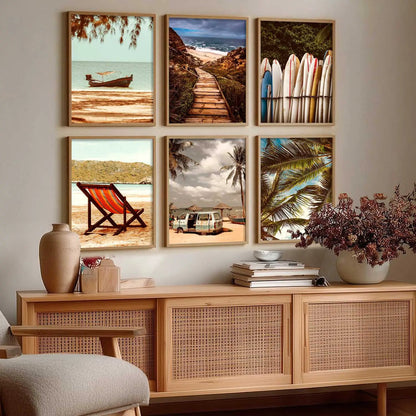 Travel Inspired Framed Posters for Home and Office Wall Decor - Posters for Travel Lovers - Set of 6