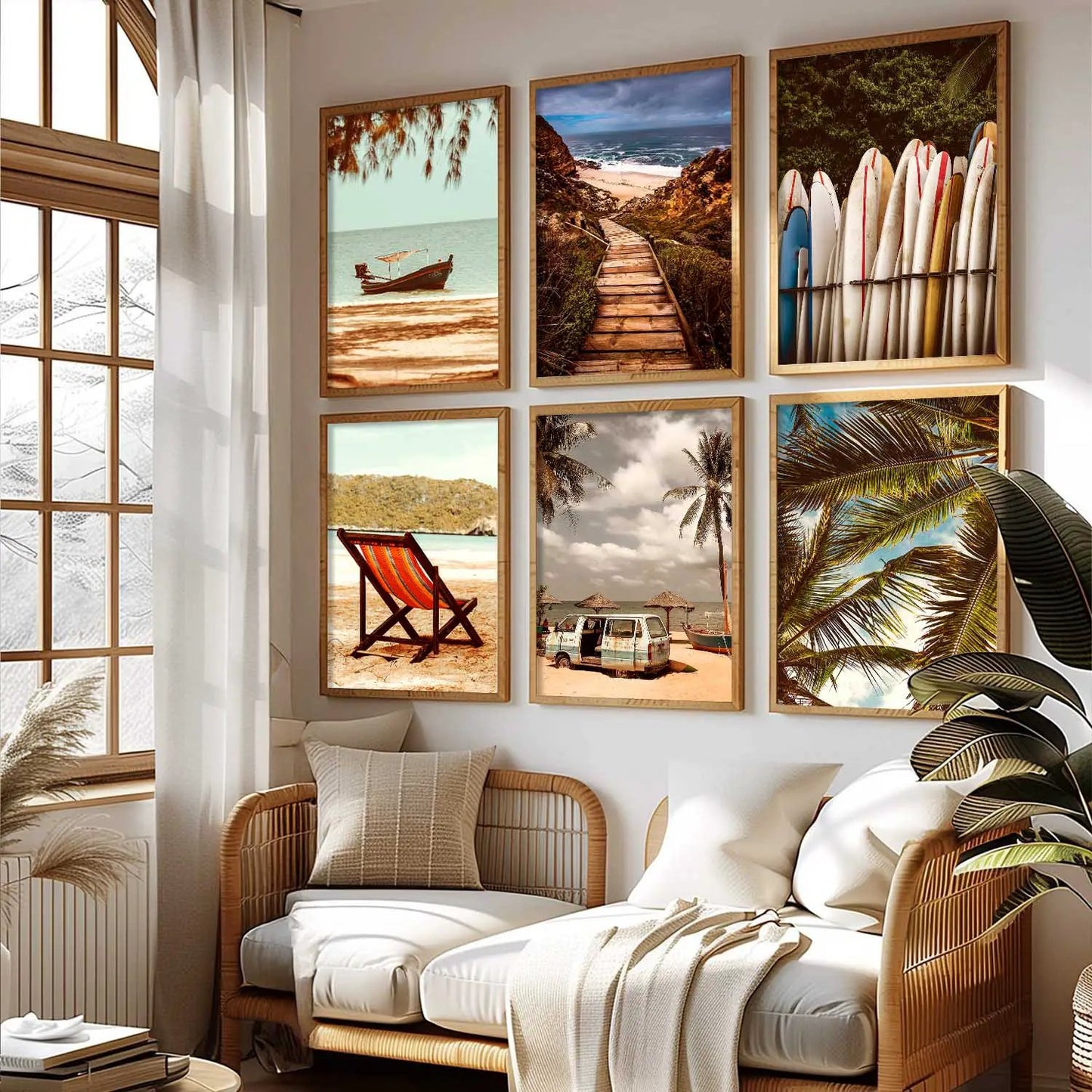 Travel Inspired Framed Posters for Home and Office Wall Decor - Posters for Travel Lovers - Set of 6