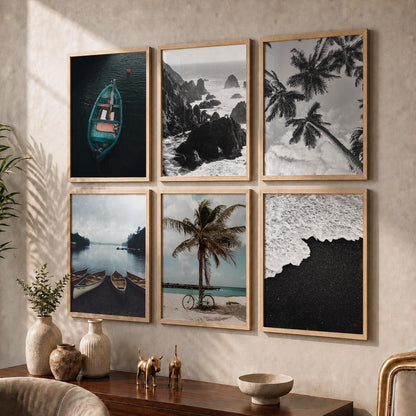 Travel Inspired Framed Posters for Home and Office Wall Decor - Posters for Travel Lovers - Set of 6