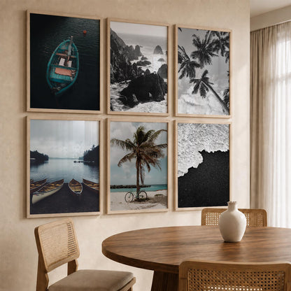 Travel Inspired Framed Posters for Home and Office Wall Decor - Posters for Travel Lovers - Set of 6