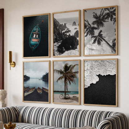 Travel Inspired Framed Posters for Home and Office Wall Decor - Posters for Travel Lovers - Set of 6