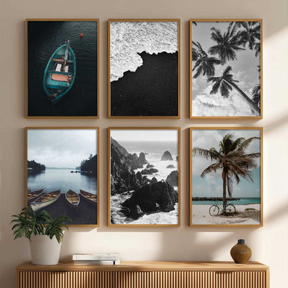 Travel Inspired Framed Posters for Home and Office Wall Decor - Posters for Travel Lovers - Set of 6