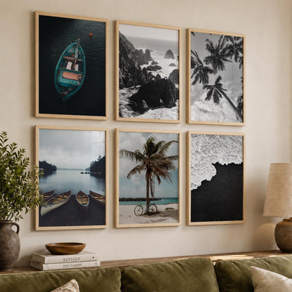 Travel Inspired Framed Posters for Home and Office Wall Decor - Posters for Travel Lovers - Set of 6