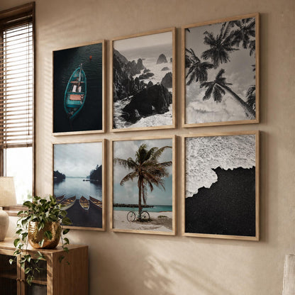 Travel Inspired Framed Posters for Home and Office Wall Decor - Posters for Travel Lovers - Set of 6