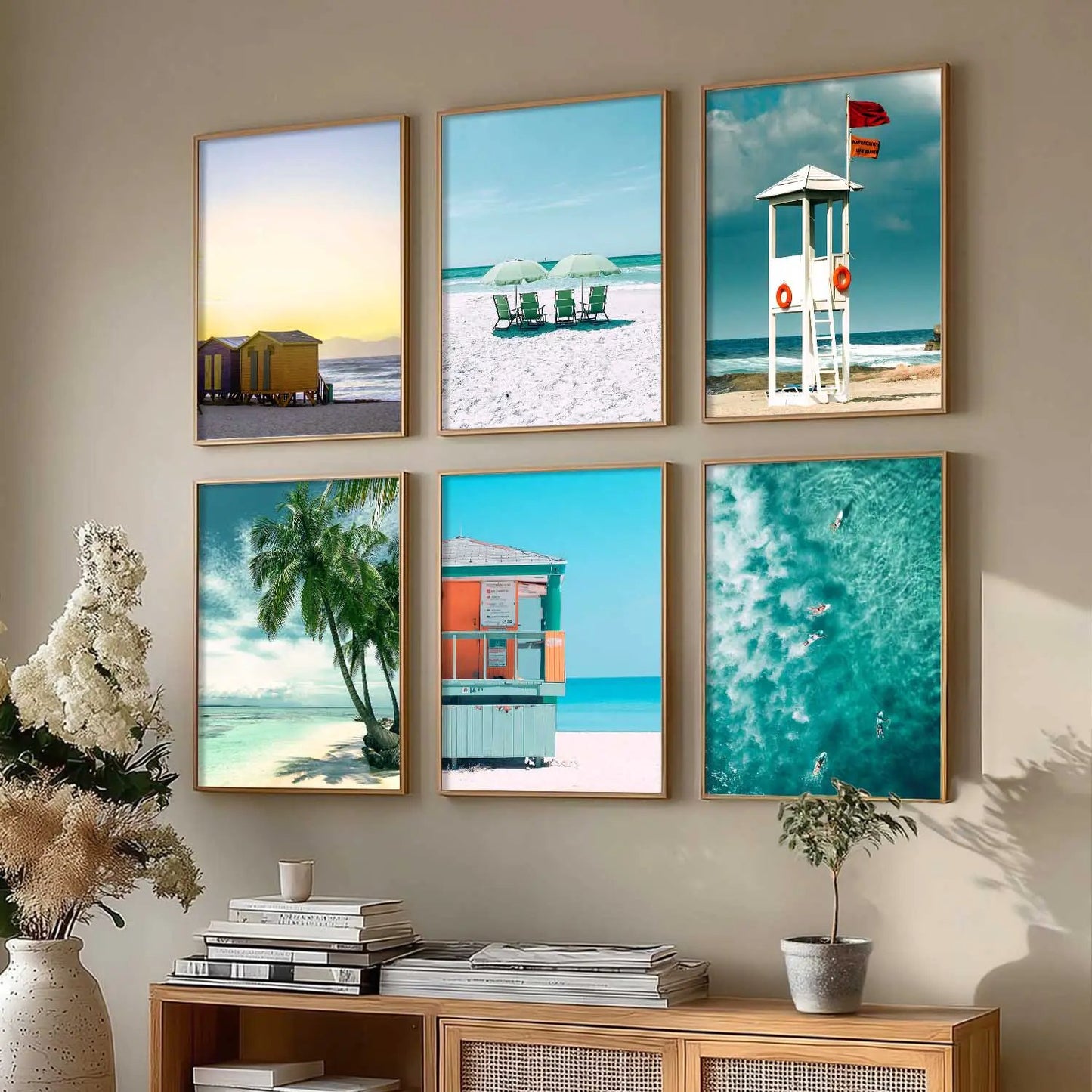 Travel Inspired Framed Posters for Home and Office Wall Decor - Posters for Travel Lovers - Set of 6 by Kotart store