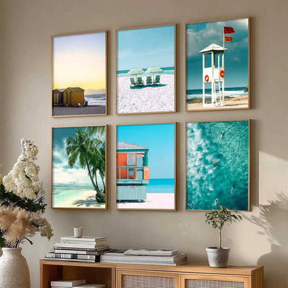 Travel Inspired Framed Posters for Home and Office Wall Decor - Posters for Travel Lovers - Set of 6 by Kotart store