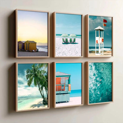 Travel Inspired Framed Posters for Home and Office Wall Decor - Posters for Travel Lovers - Set of 6 by Kotart store
