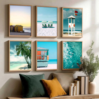 Travel Inspired Framed Posters for Home and Office Wall Decor - Posters for Travel Lovers - Set of 6 by Kotart store
