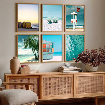 Travel Inspired Framed Posters for Home and Office Wall Decor - Posters for Travel Lovers - Set of 6 by Kotart store