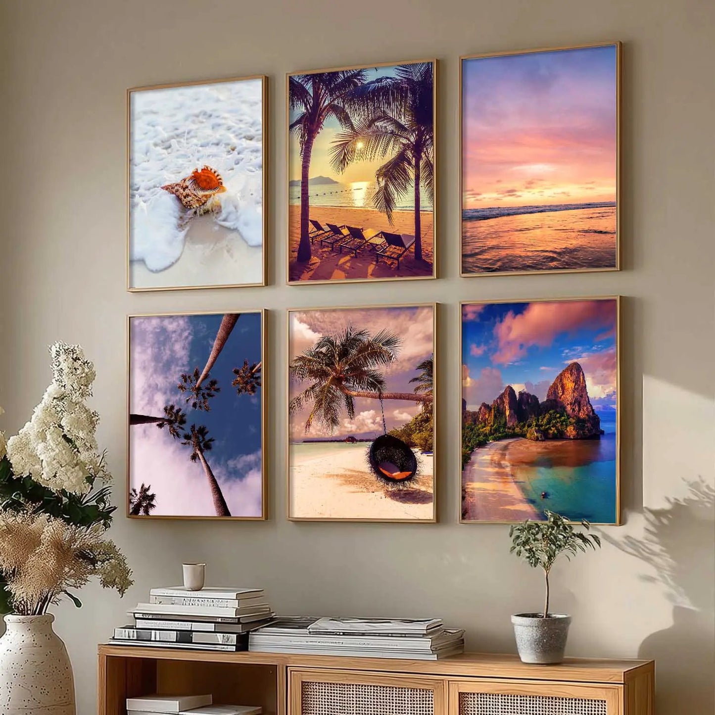 Travel Inspired Framed Posters for Home and Office Wall Decor - Posters for Travel Lovers - Set of 6 by Kotart store
