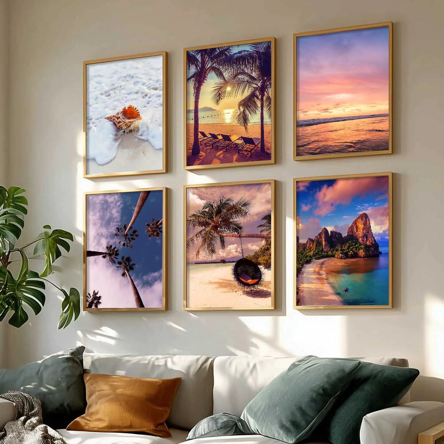 Travel Inspired Framed Posters for Home and Office Wall Decor - Posters for Travel Lovers - Set of 6 by Kotart store