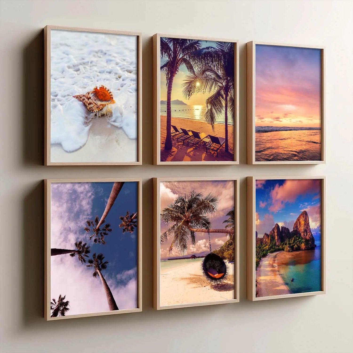 Travel Inspired Framed Posters for Home and Office Wall Decor - Posters for Travel Lovers - Set of 6 by Kotart store