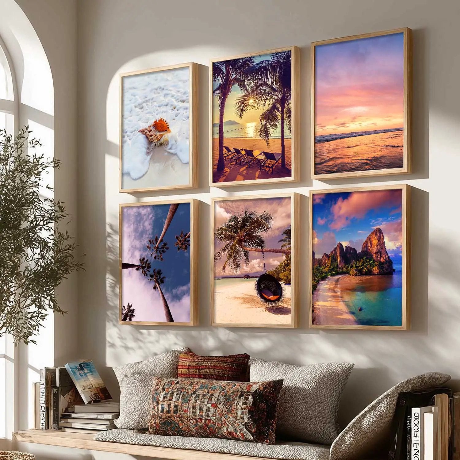 Travel Inspired Framed Posters for Home and Office Wall Decor - Posters for Travel Lovers - Set of 6 by Kotart store
