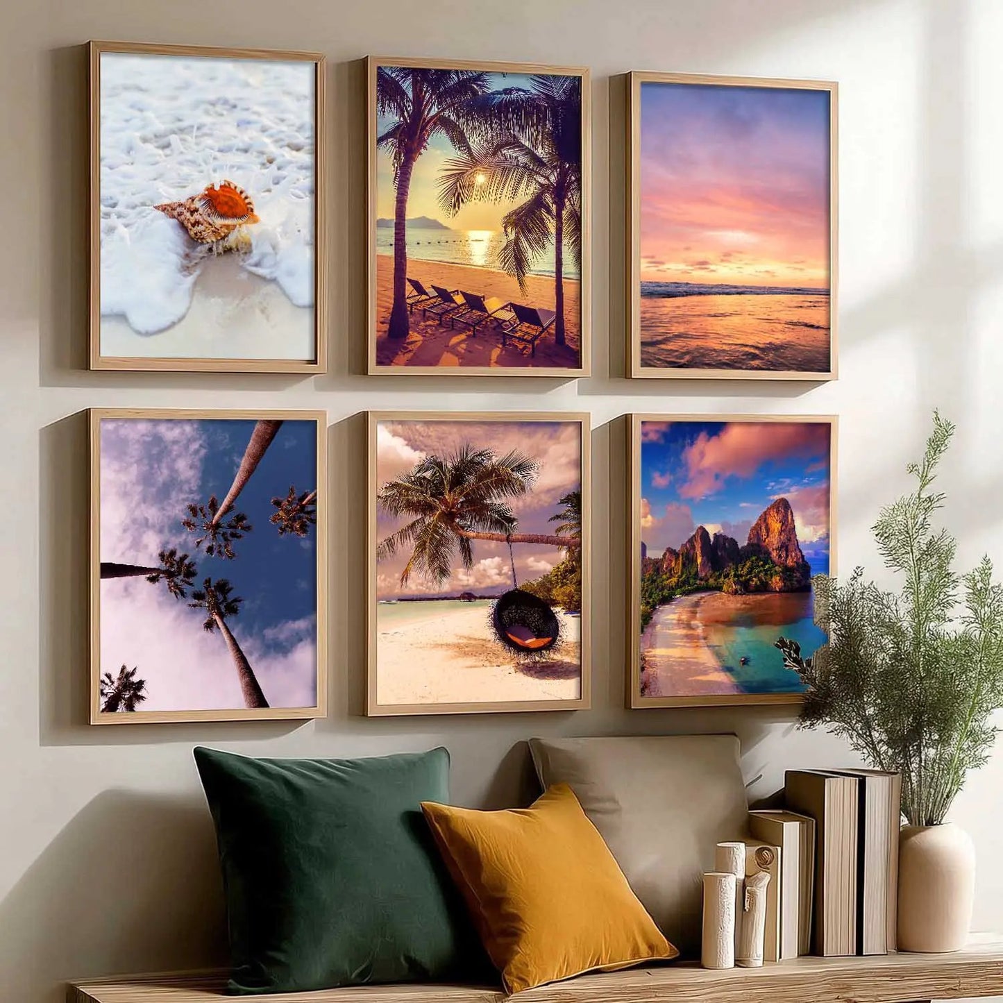 Travel Inspired Framed Posters for Home and Office Wall Decor - Posters for Travel Lovers - Set of 6 by Kotart store