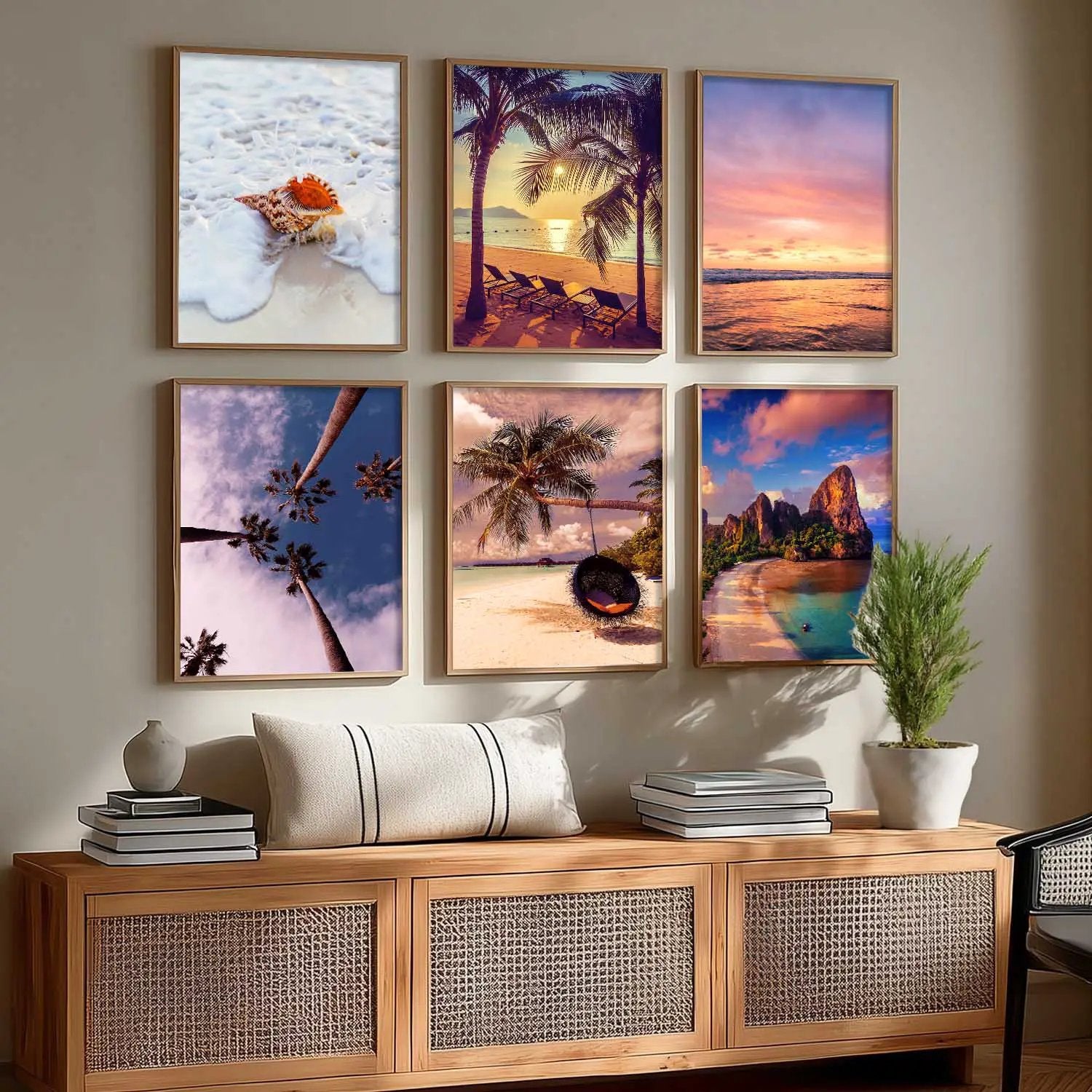 Travel Inspired Framed Posters for Home and Office Wall Decor - Posters for Travel Lovers - Set of 6 by Kotart store