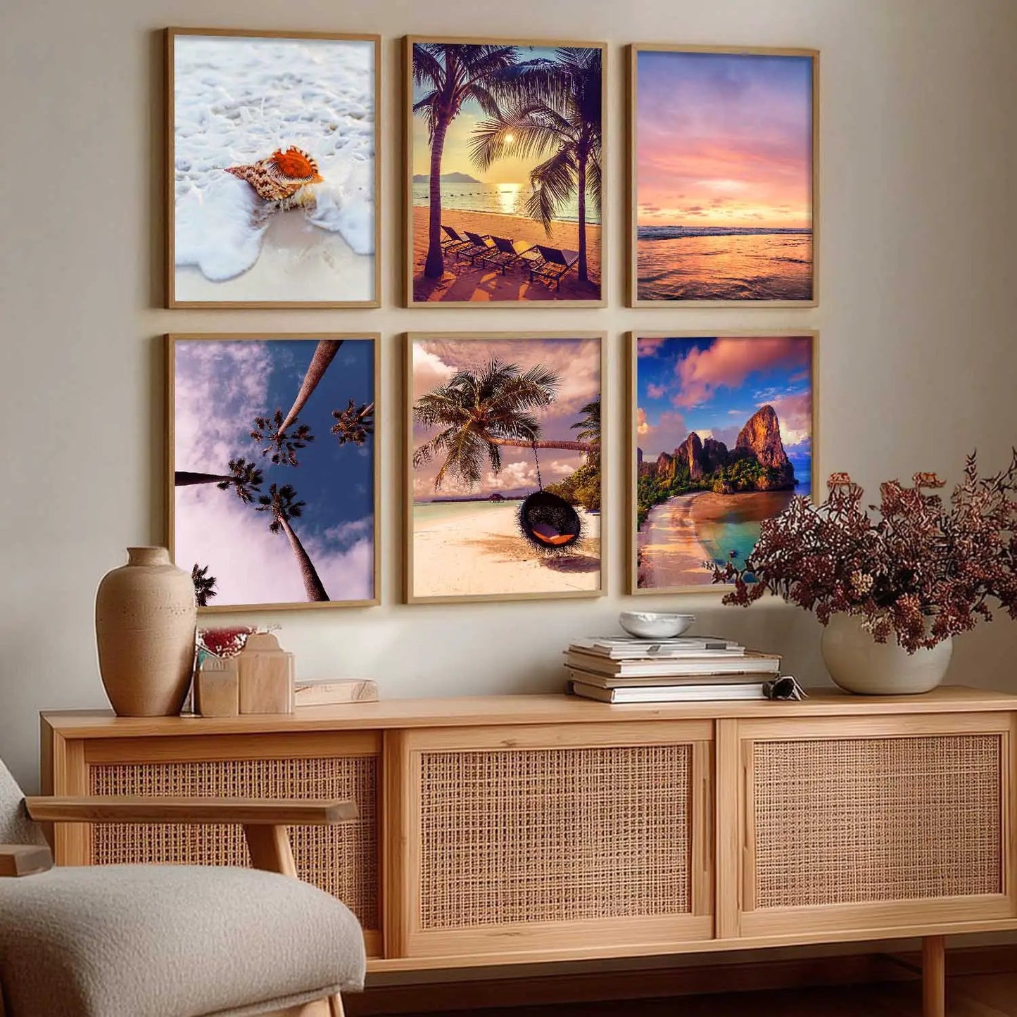 Travel Inspired Framed Posters for Home and Office Wall Decor - Posters for Travel Lovers - Set of 6 by Kotart store