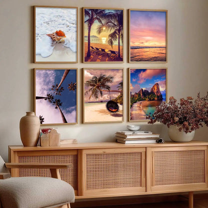Travel Inspired Framed Posters for Home and Office Wall Decor - Posters for Travel Lovers - Set of 6 by Kotart store