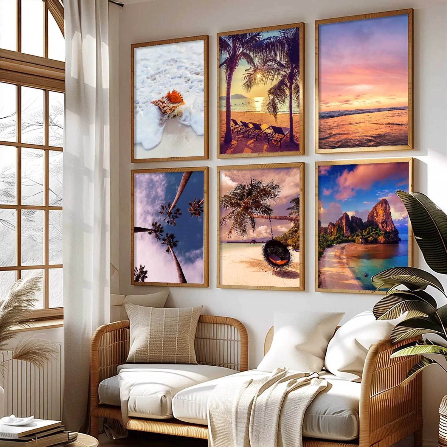 Travel Inspired Framed Posters for Home and Office Wall Decor - Posters for Travel Lovers - Set of 6 by Kotart store
