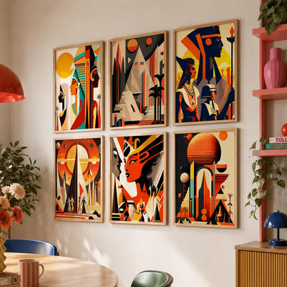 Vibrant Art Framed Prints for Home and Office Wall Decor Set of 6