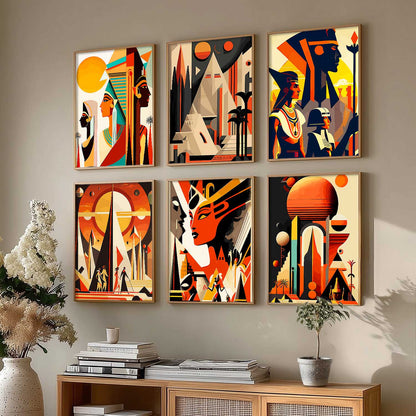 Vibrant Art Framed Prints for Home and Office Wall Decor Set of 6