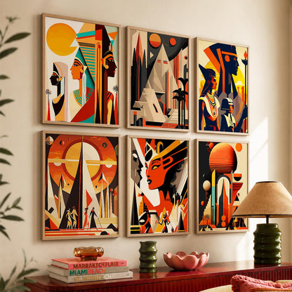 Vibrant Art Framed Prints for Home and Office Wall Decor Set of 6