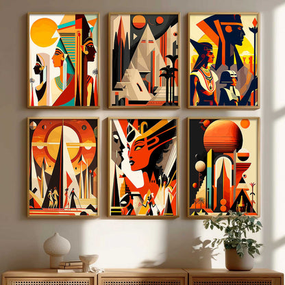 Vibrant Art Framed Prints for Home and Office Wall Decor Set of 6