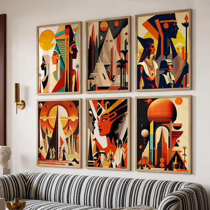 Vibrant Art Framed Prints for Home and Office Wall Decor Set of 6