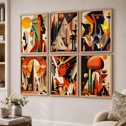 Vibrant Art Framed Prints for Home and Office Wall Decor Set of 6