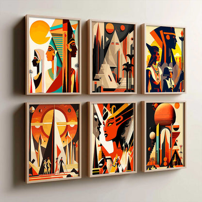 Vibrant Art Framed Prints for Home and Office Wall Decor Set of 6