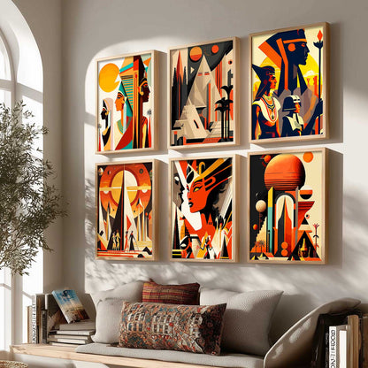 Vibrant Art Framed Prints for Home and Office Wall Decor Set of 6