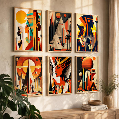 Vibrant Art Framed Prints for Home and Office Wall Decor Set of 6
