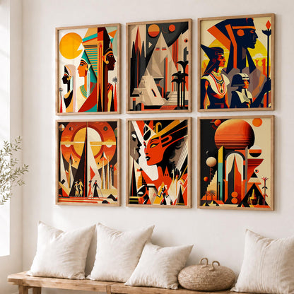 Vibrant Art Framed Prints for Home and Office Wall Decor Set of 6
